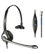 Phone Headset With Microphone Noise Cancelling &amp; Mute Switch, Rj9 Teleph... - £42.36 GBP