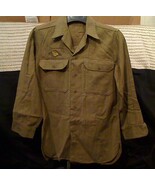 Museum Quality WWII Green Wool US Army Shirt 14 1/2 x 32 Ruptured Duck P... - €34,09 EUR