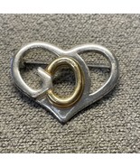 Saint John 2-Tone Heart GOD Brooch 1-1/8&quot; Religious SJ Lapel Hat Pin Fas... - $183.60 MXN