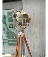 Handmade Wooden Tripod Studio Lamp Marine Flap Searchlight Chrome Nickel... - £126.39 GBP