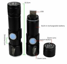 Zoom Rechargeable Usb Flashlight Led Mode For Mechanic Car Boat Mini Home Office - £8.91 GBP