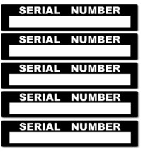 x5 Serial Number Blank Labels Stickers For Parts Business Factory Store 4&quot; Each - £3.56 GBP