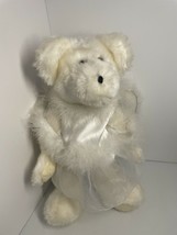 Large 18 inch white heavy plush bear stuffed Hallmark angel missing halo - $14.01