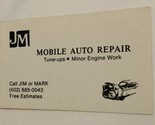 JM Mobile Auto Repair Vintage Business Card Tucson Arizona BC2 - £3.15 GBP