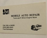 JM Mobile Auto Repair Vintage Business Card Tucson Arizona BC2 - $3.95