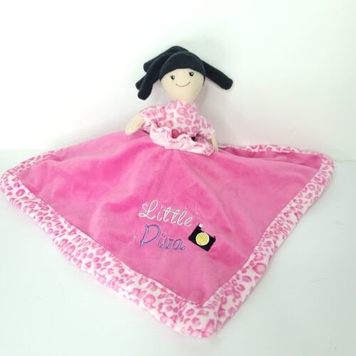 Little Diva Born to Shop Rattle Lovey Security Blanket Reversible Pink 14" Cloth
