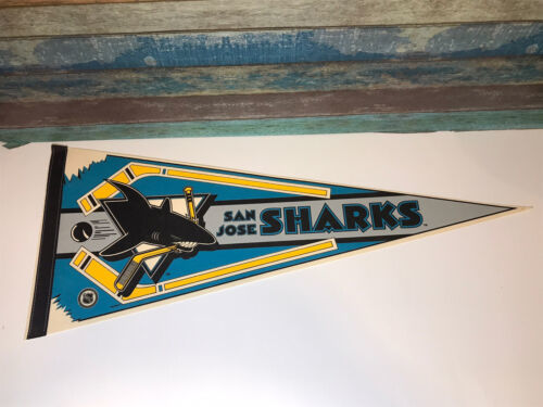 Primary image for Vintage Wincraft 30" San Jose Sharks Pennant Felt Bright Colors Rare NHL Hockey