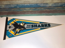 Vintage Wincraft 30&quot; San Jose Sharks Pennant Felt Bright Colors Rare NHL... - £7.10 GBP