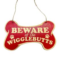 Beware of the Wigglebutts - RED Door Sign 8.5x5in - £15.49 GBP