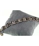 Vintage Thai Silver Siam Niello Enamel Panel Bracelet 7&quot; - $1,835.87 MXN