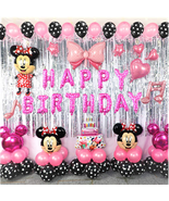 Minnie Theme Birthday Party Decorations Supplies Mouse Balloons Set NEW - £26.30 GBP