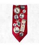 Museum Artifacts Political Theme Campaign Pins Men&#39;s Red Silk Neck Tie - €16,15 EUR