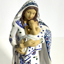 2011 Hawthorne Villiage Mary Baby Jesus Blue White Red Christmas Figure 7in Tall - £27.93 GBP