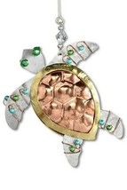Sydney Sea Turtle Ocean Ornament Metal Fair Trade Pilgrim Imports New - $22.72