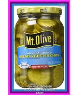 Mt. Olive Bread &amp; Butter Chips, No Sugar Added 16 Oz (Pack of 4) - £18.63 GBP