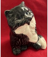 Vintage Grayish Black &amp; White Cat Figure 5&quot; Tall Name on Back - $131.52 MXN
