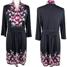 White House Black Market Dress Large V-Neck Black Wine - £26.94 GBP