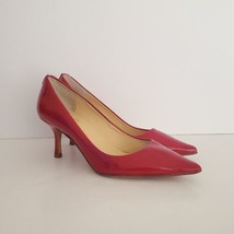 Ivanka Trump – ALL Leather Pump Heels INDICO Red Patent 7M - £31.64 GBP