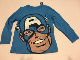 Old Navy Tee Shirt Baby Boys 3T Captain America Long Sleeve - $16.98
