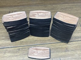 Lot Of 60 Tooled &amp; Buffed Leather Working Straps Patches 3” X  1-7/8” Ea... - £23.67 GBP