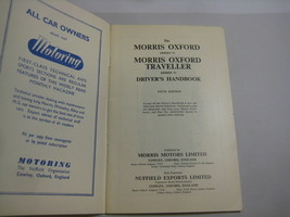 Morris Oxford Series V &amp; Traveller Driver&#39;s Handbook BMC Ltd. AKD 1030D - $11.99