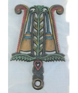 Used Cast Iron Grain &amp; Tassel Broom Trivet Painted 4 Footed Stand - - £9.59 GBP