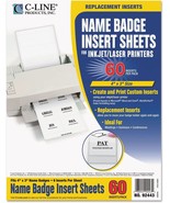 C-Line® Name Badge Inserts, 4 x 3, White, (2)60/Pack 92443 - £15.68 GBP
