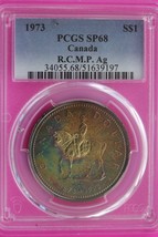 Toned 1973 SP 68 Canada Silver Dollar Royal Mounted Police PCGS Certified 124 - $299.99