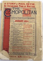 The COSMOPOLITAN MAG Jan 1894 Unpublished Poem Whittier Doll Pattern Ame... - $39.60
