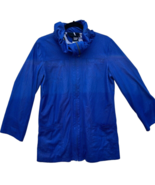 SHARON YOUNG Coat Faux snake bright blue zip women&#39;s small 8104J-10 - $54.85 CAD