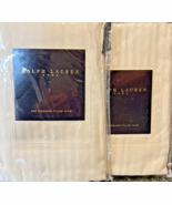 New Vtg 2 Ralph Lauren Hallowell Stripe Panne Standard Shams Cream Rare ... - $1,379.87 MXN