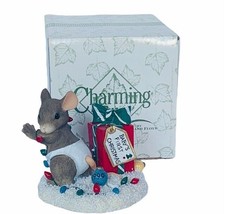 Charming Tails figurine fitz floyd Box mouse anthropomorphic Babys 1st C... - $29.65