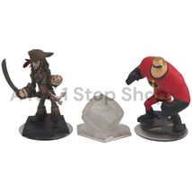 Disney Infinity Figures Mr. Incredible &amp; Captain Jack Sparrow with Crystal - $210.22 MXN