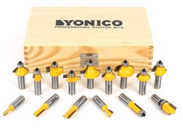 Set Of 15 Yonico Router Bits For Wood, 1/2-Inch Shank,, Roman Ogee Fresas. - £51.32 GBP