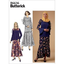 Butterick Sewing Pattern 6636 Blouse Scarf Skirt Misses Size 6-14 UNCUT - £7.10 GBP