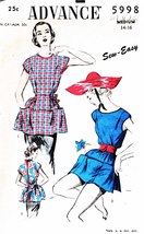 Misses&#39; COBBLER APRON Vintage 1940&#39;s Advance Pattern 5998 Size Medium (1... - $20.00