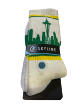 Skyline Chaussettes mi-Mollet Athlétique Crew Blanc / Vert/Jaune Taille Unique - £10.10 GBP