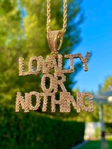 4Ct Lab-Created Diamond Custom Loyalty Or Nothing Pendant 14K Yellow Gold Plated - £190.05 GBP