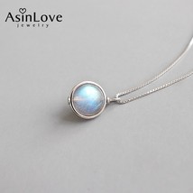 AsinLove Natural Moonstone Scroll Round Bead Pendants Necklaces For Women Gift R - £21.24 GBP