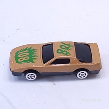 Vintage unknown make model diecast toy car vehicle brown #108 green flam... - $7.91