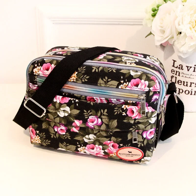 Women&#39;s Canvas Bags Shoulder Diagonal Small Square Handbag Multifunction... - £13.65 GBP