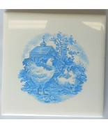 Ceramic Tile Blue Delft Rooster and hen Chicken - €6,19 EUR