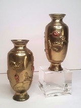 Antique Japanese Mixed Metal pair of small Urns - £75.17 GBP