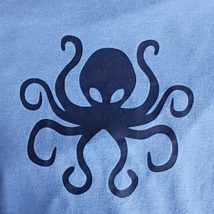T Shirt Black Octopus on Light Blue Bella &amp; Canvas Tee Adult Size M Medium - £11.72 GBP