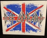 Rock Sign Def Leppard Union Jack Logo 16x12.5&quot; Steel Sign - £19.54 GBP