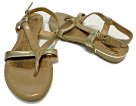 Sofft Womens Singback Sandals Leather Gold Metallic Size 6.5 M - $15.57