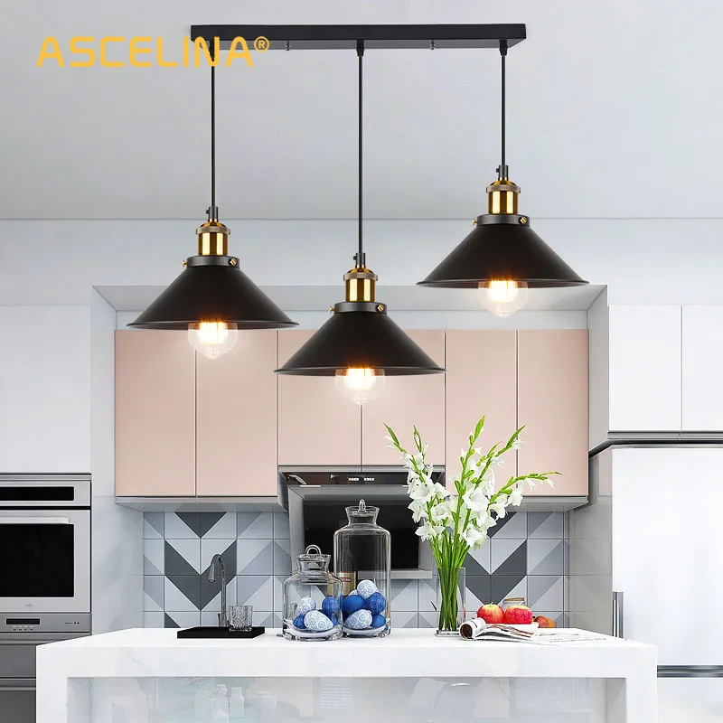 Retro Industrial Ceiling Chandeliers Iron E27 Pendant Lamps For Kitchen ... - £19.72 GBP+