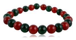 Red and Green Beads Bracelet for Healing Crystal - £19.74 GBP