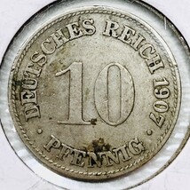 1907 D German Empire 10 Pfennig Coin - €2,59 EUR
