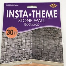 30-Ft Gray Stone Wall Backdrop Room Roll Castle Dungeon Photo Booth Decoration - £16.07 GBP